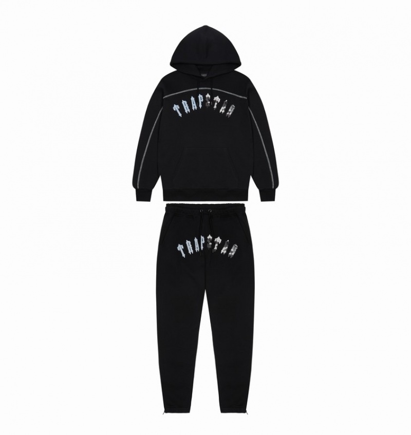 Men\'s Trapstar Irongate Chenille Arch Tracksuits Black / Blue Camo | USA-467825