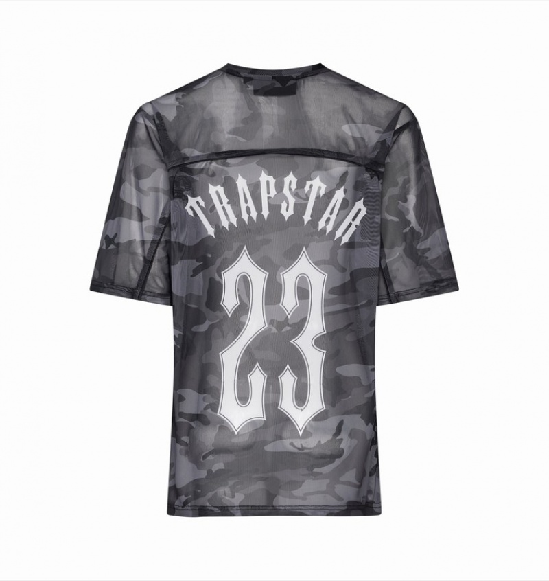 Men's Trapstar Irongate Mesh T Shirts Black Camo | USA-869125