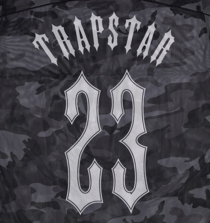 Men's Trapstar Irongate Mesh T Shirts Black Camo | USA-869125