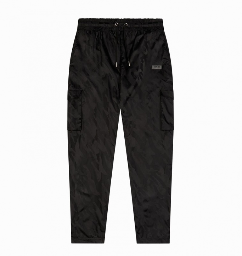 Men's Trapstar Irongate T Jacquard Cargos Pants Black | USA-452083