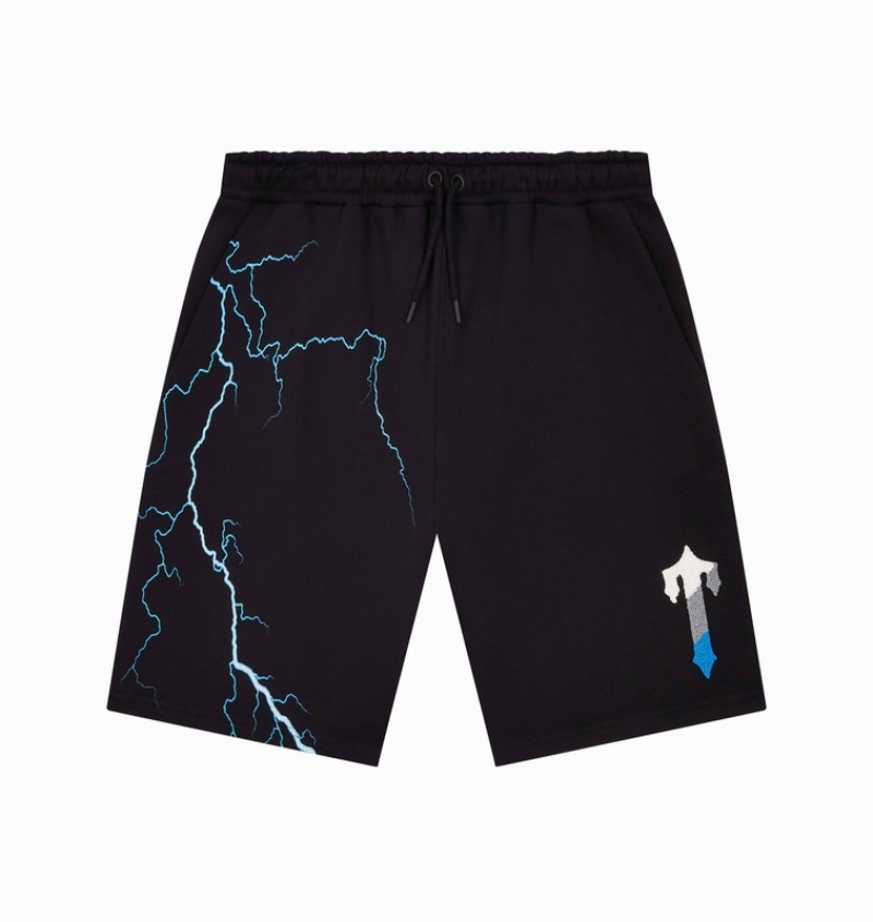 Men's Trapstar Irongate T Lightning Shorts Sets Black | USA-187426