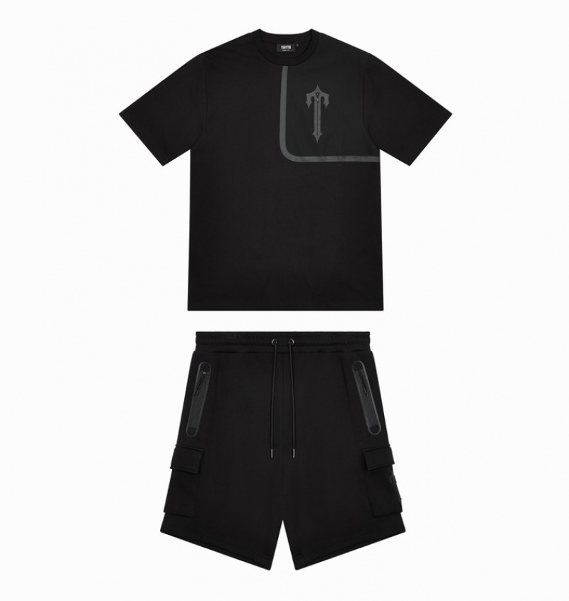 Men's Trapstar Irongate T Tech Zip Shorts Sets Black | USA-389760