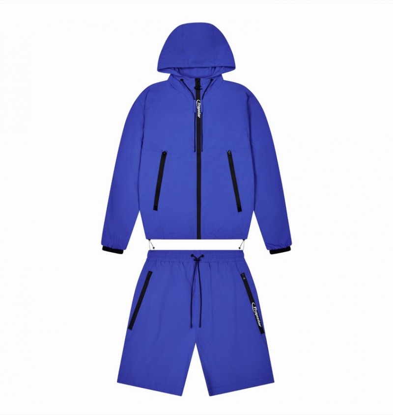 Men's Trapstar *PRE ORDER* Hyperdrive Embossed Windbreaker Sets Blue | USA-327589