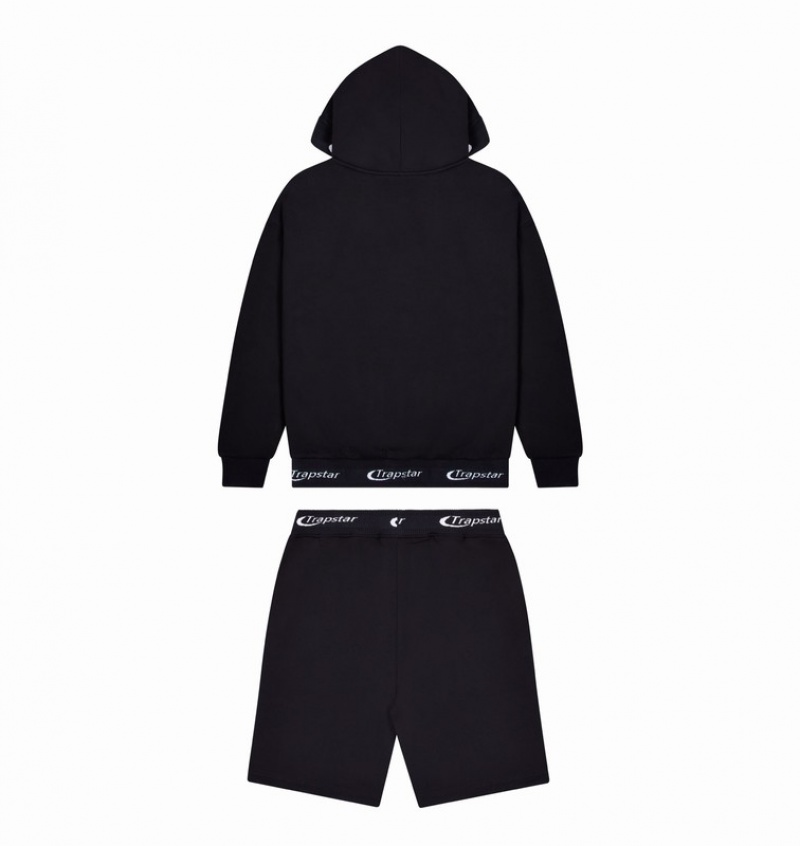 Men's Trapstar *PRE ORDER* Hyperdrive Rib Hoodie Shorts Sets Black | USA-143672