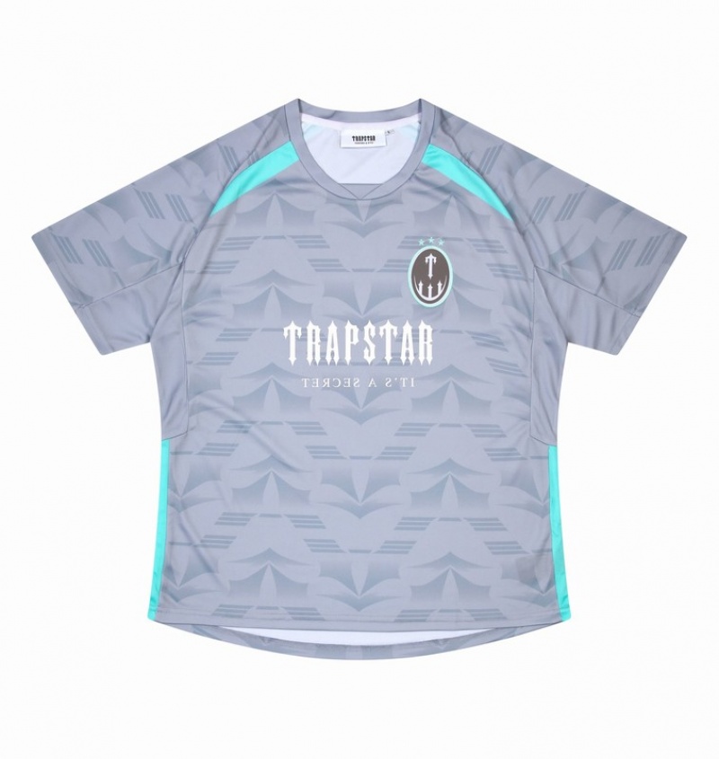 Men's Trapstar *PRE ORDER* Irongate T Shirts Grey / Blue | USA-436718