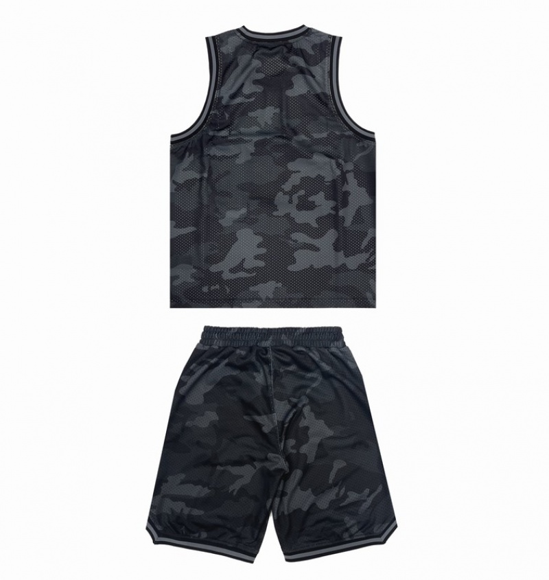 Men's Trapstar *PRE ORDER* Shooters SS23 Basketball Vest Sets Black Camo | USA-391570