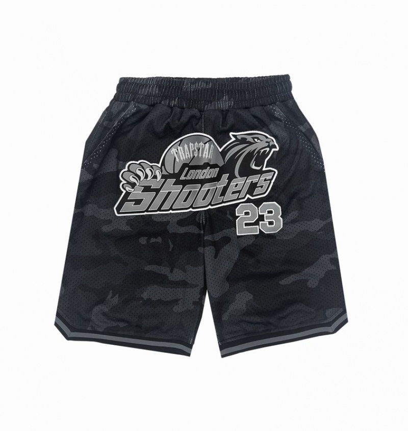 Men\'s Trapstar *PRE ORDER* Shooters SS23 Basketball Shorts Sets Black Camo | USA-896502