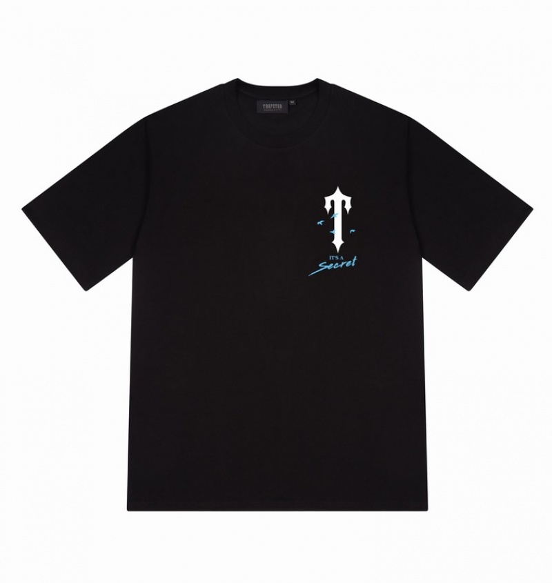 Men's Trapstar Paradise It's A Secret T Shirts Black | USA-852603