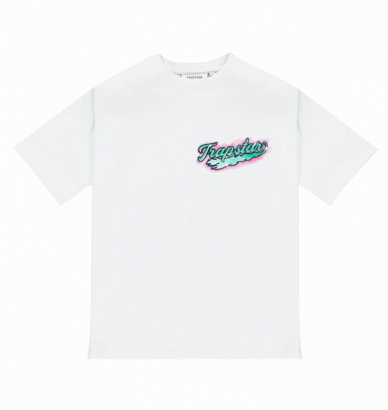 Men's Trapstar Paradise T Shirts White | USA-684597