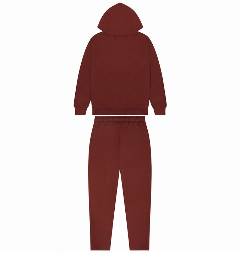 Men's Trapstar Script Zip Through Tracksuits Burgundy | USA-789423