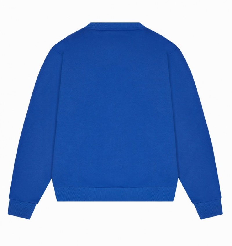 Men's Trapstar Shooters Chenille Crewneck Sets Blue | USA-106853