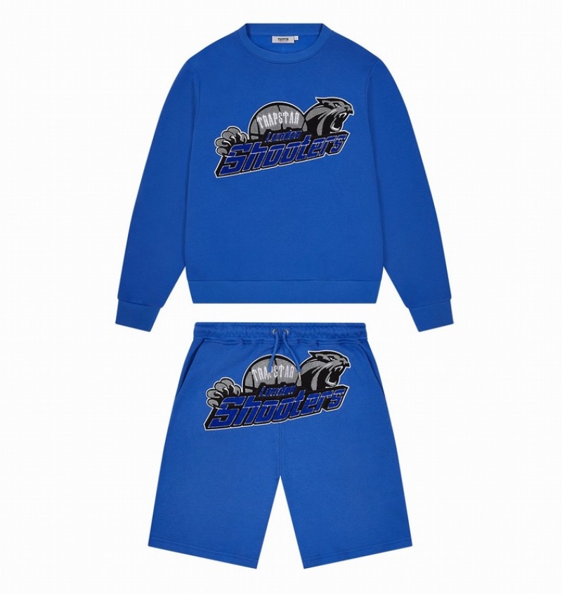 Men's Trapstar Shooters Chenille Crewneck Sets Blue | USA-106853