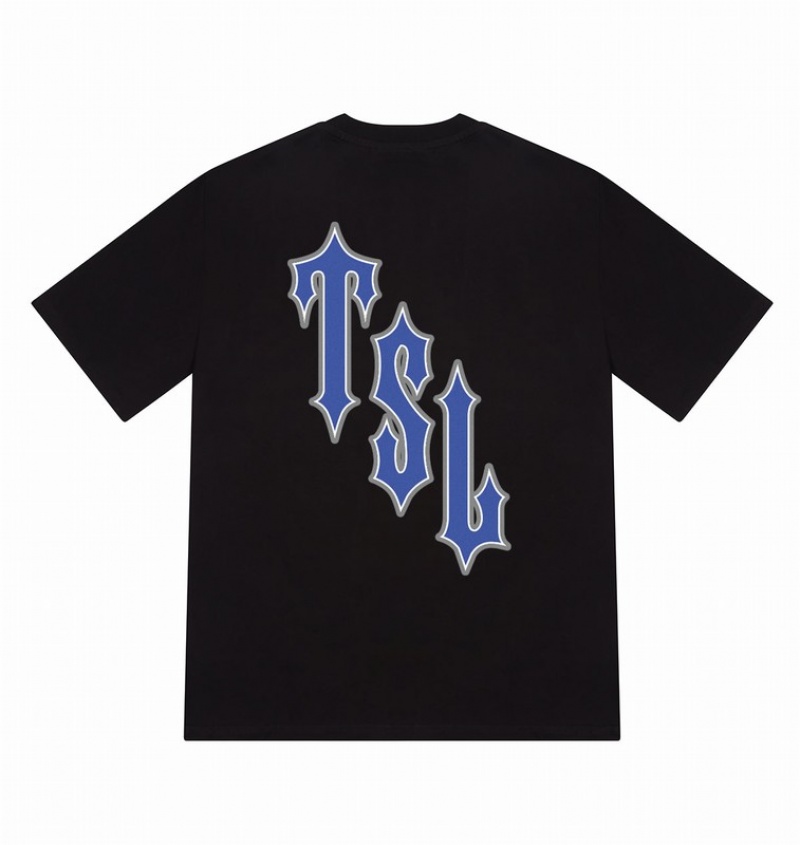 Men's Trapstar Shooters T Shirts Black / Blue | USA-652418