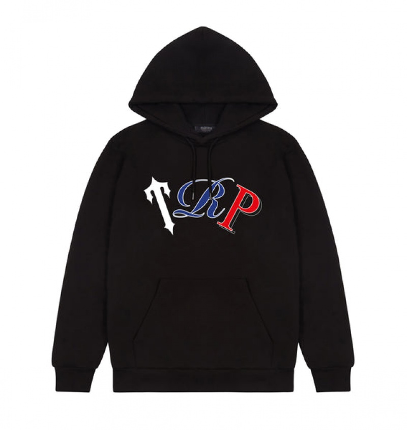 Men\'s Trapstar TRP Hoodie Black | USA-461258