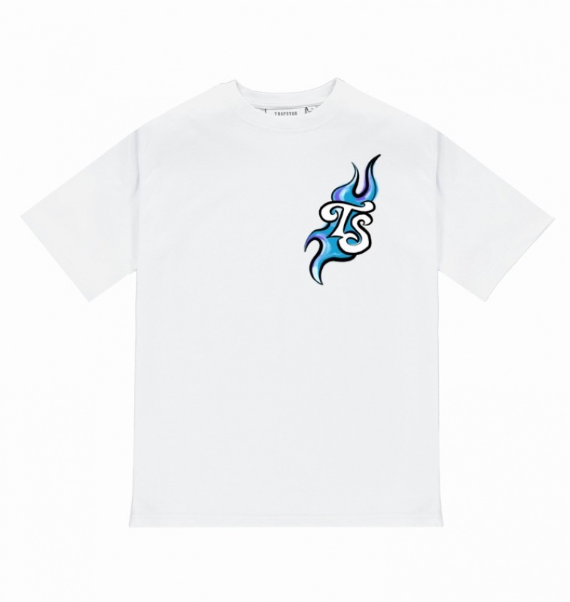 Men's Trapstar Trail Blaze T Shirts White | USA-843720