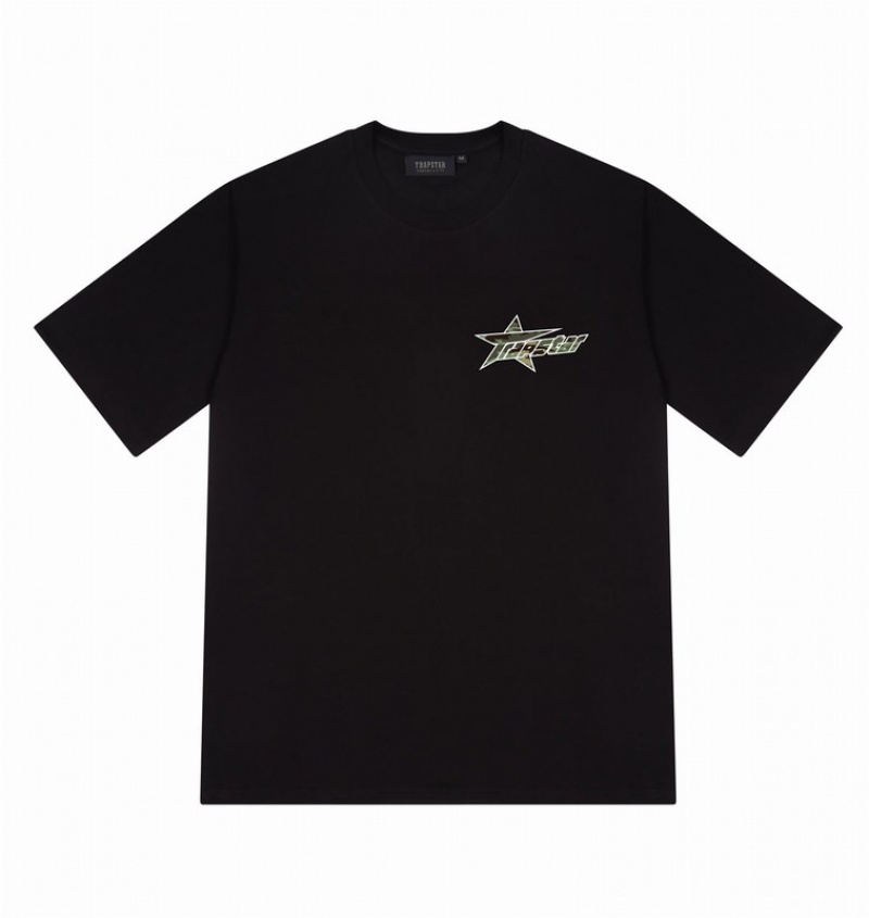 Men's Trapstar Trap Invasion T Shirts Black | USA-894762