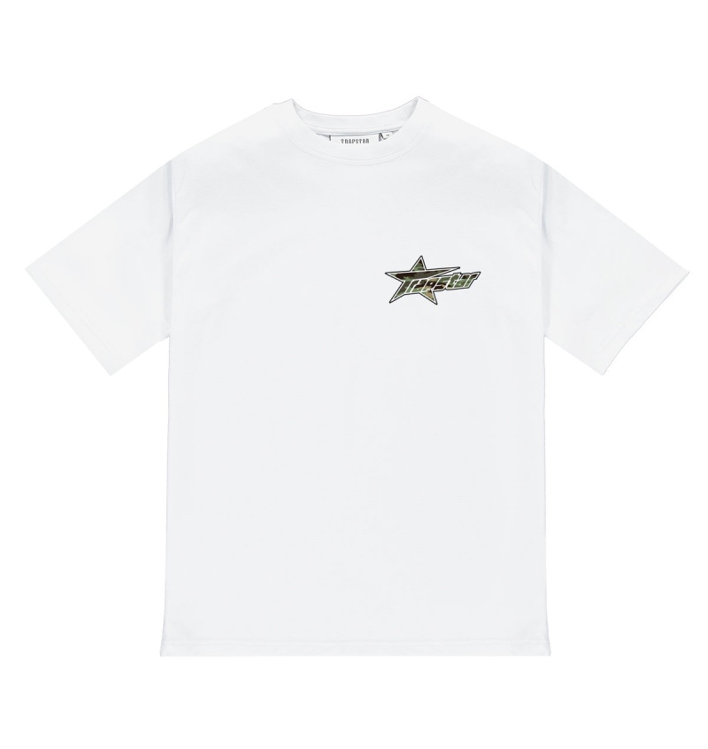 Men's Trapstar Trap Invasion T Shirts White | USA-164573