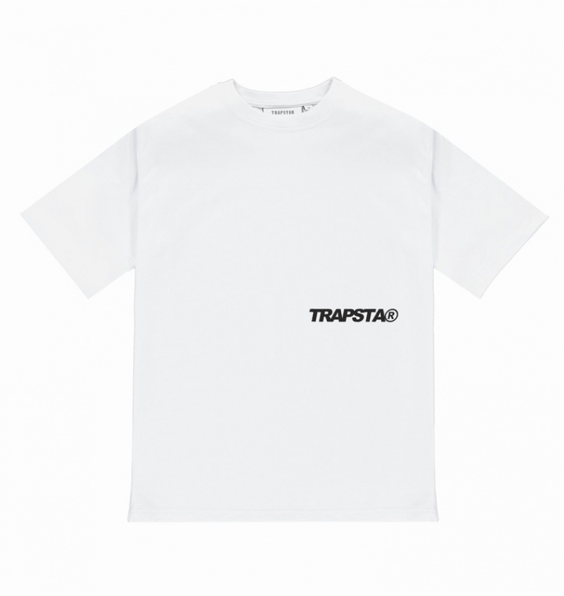 Men's Trapstar Trespass T Shirts White / Green | USA-582130