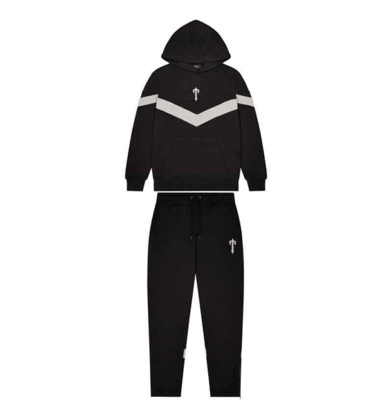 Men\'s Trapstar V Stripe Tracksuits Black / Grey | USA-829136