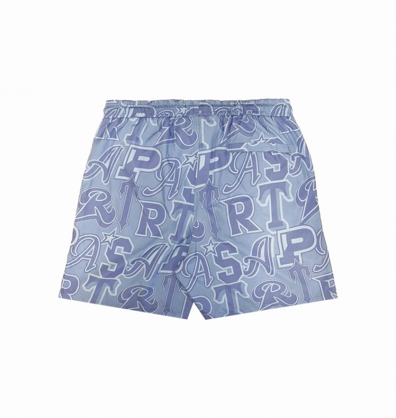 Men's Trapstar Wildcard Swimming Shorts Sets Blue | USA-465389