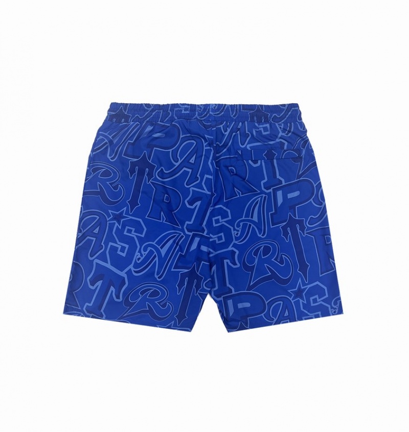 Men's Trapstar Wildcard Swimming Shorts Sets Blue | USA-340169