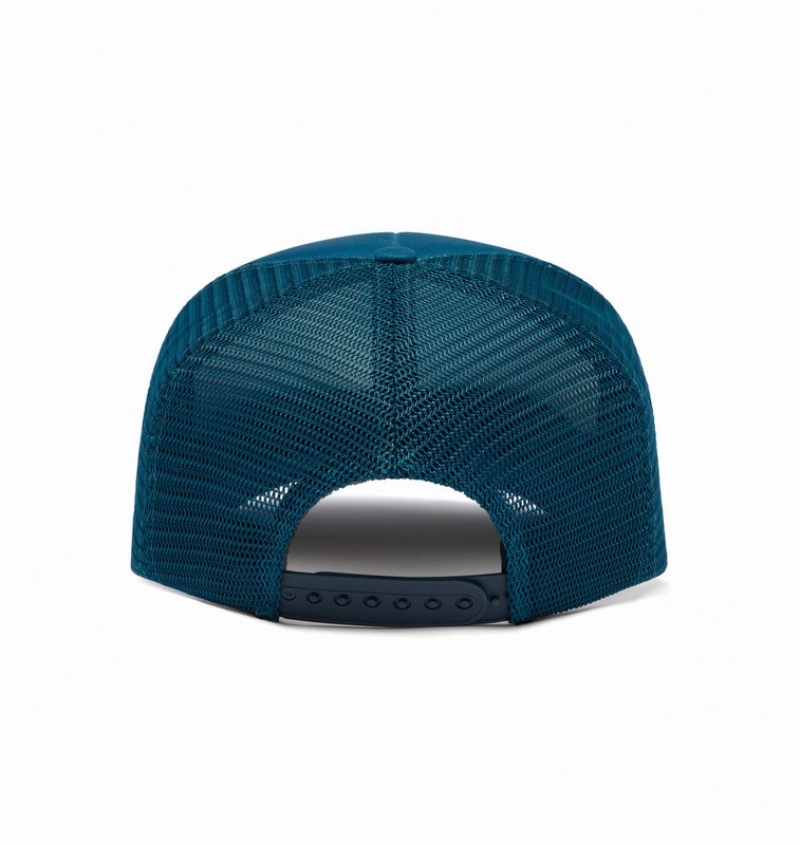 Unisex Trapstar Hyperdrive Blur Trucker Caps Turquoise / White | USA-713045