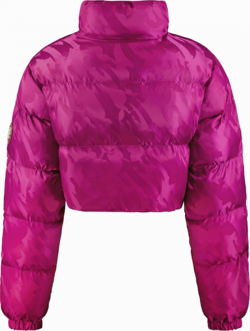 Women's Trapstar Cropped T Jacquard Puffers Fuchsia Pink | USA-314290