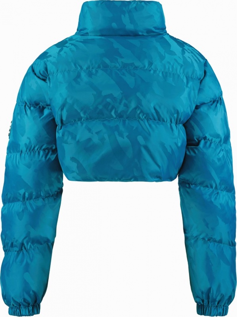 Women's Trapstar Cropped T Jacquard Puffers Turquoise | USA-015348