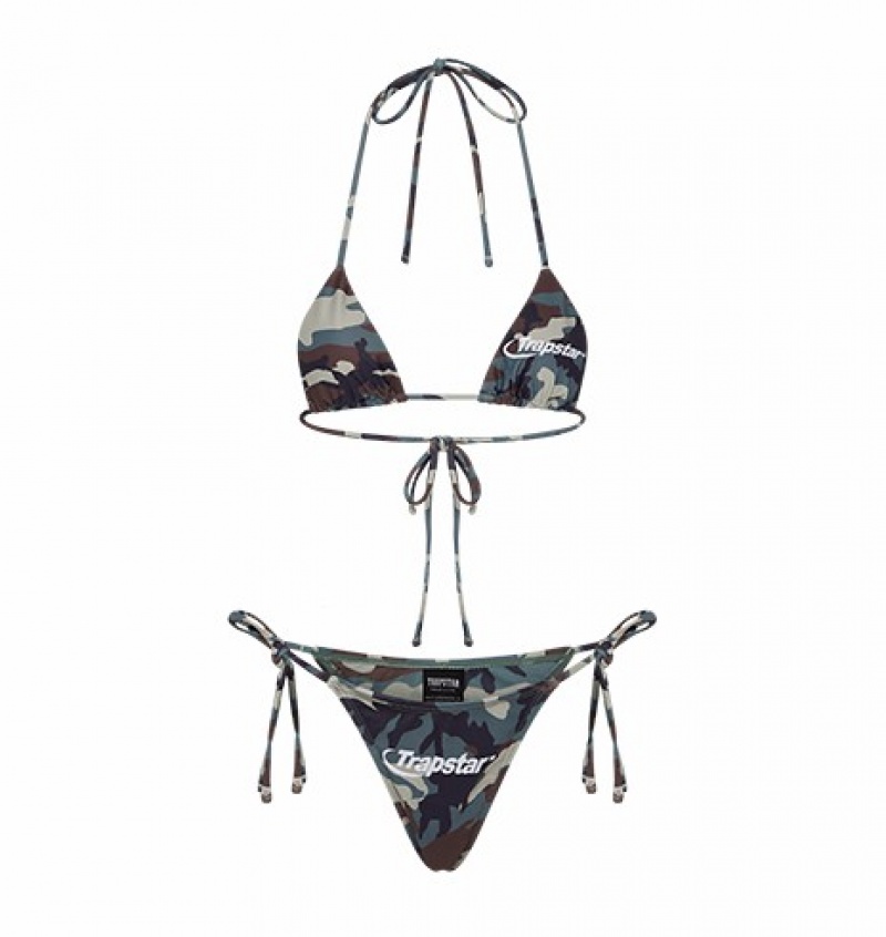 Women's Trapstar Hyperdrive Bikini Bottoms Camo | USA-087394