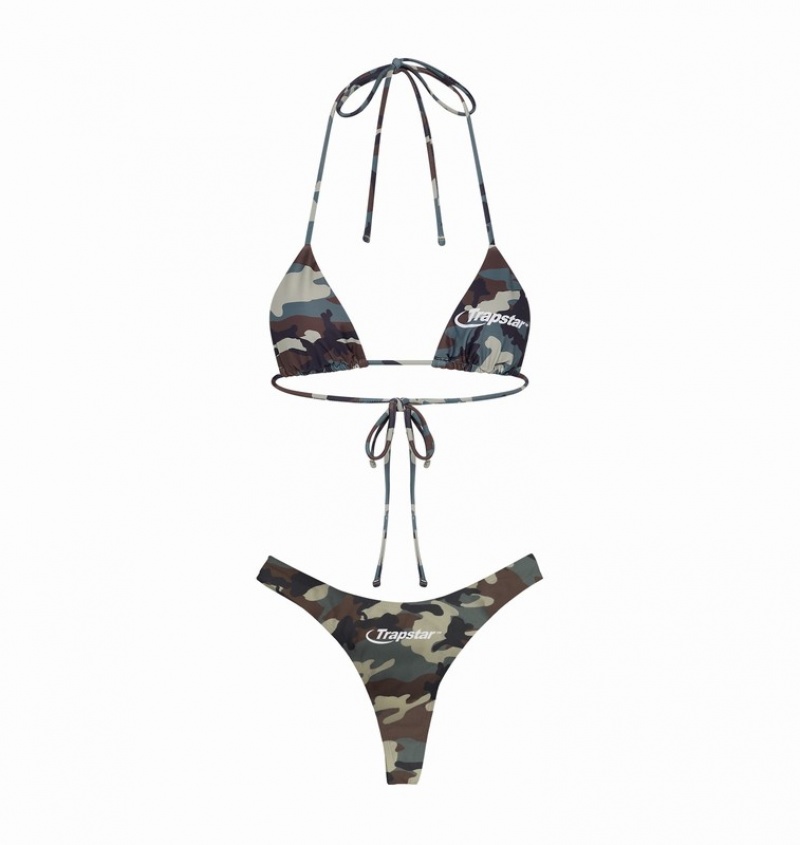 Women's Trapstar Hyperdrive Bikini Bottoms Camo | USA-384750