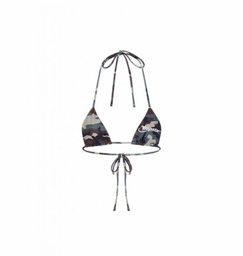 Women\'s Trapstar Hyperdrive Bikini Top Camo | USA-031657