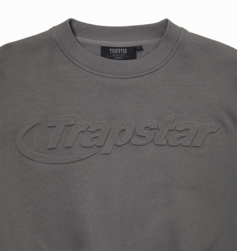 Women's Trapstar Hyperdrive Crewneck Sweaters Grey | USA-518647