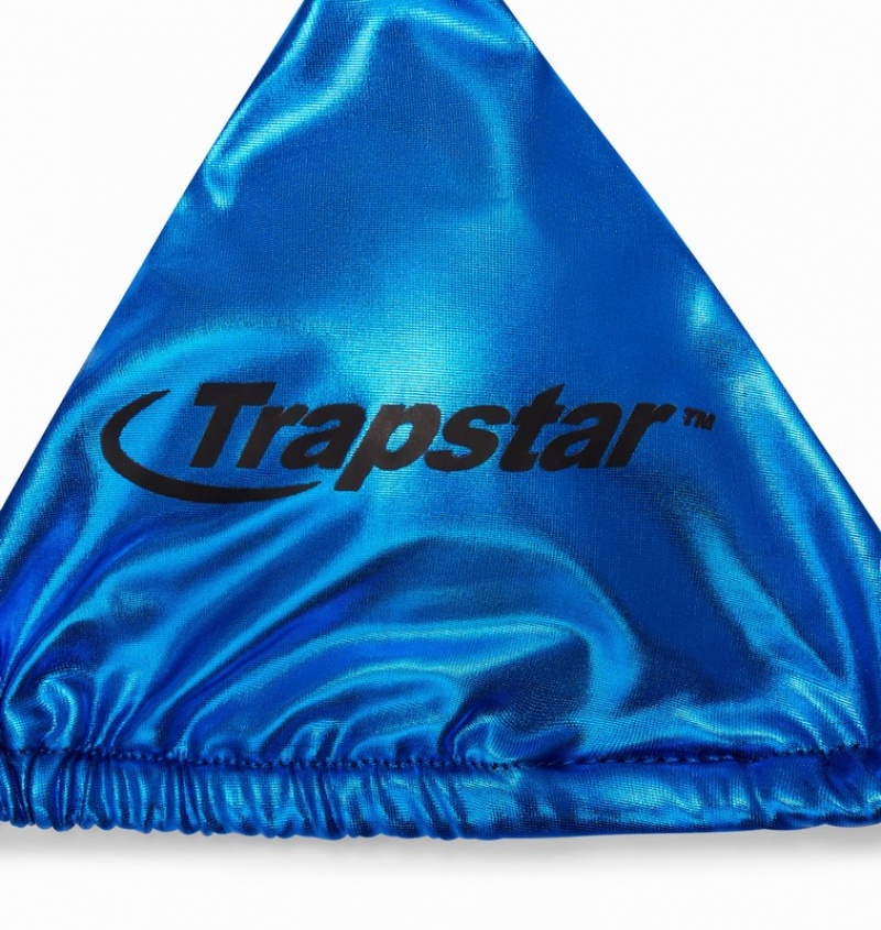 Women's Trapstar Hyperdrive Metallic Bikini Top Blue | USA-468257