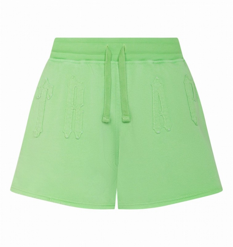 Women\'s Trapstar Irongate Arch Applique Shorts Green | USA-651028