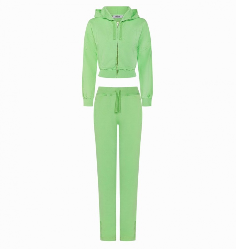 Women's Trapstar Irongate Cropped Hoodie Green | USA-526918