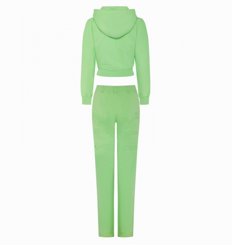 Women's Trapstar Irongate Cropped Hoodie Green | USA-526918