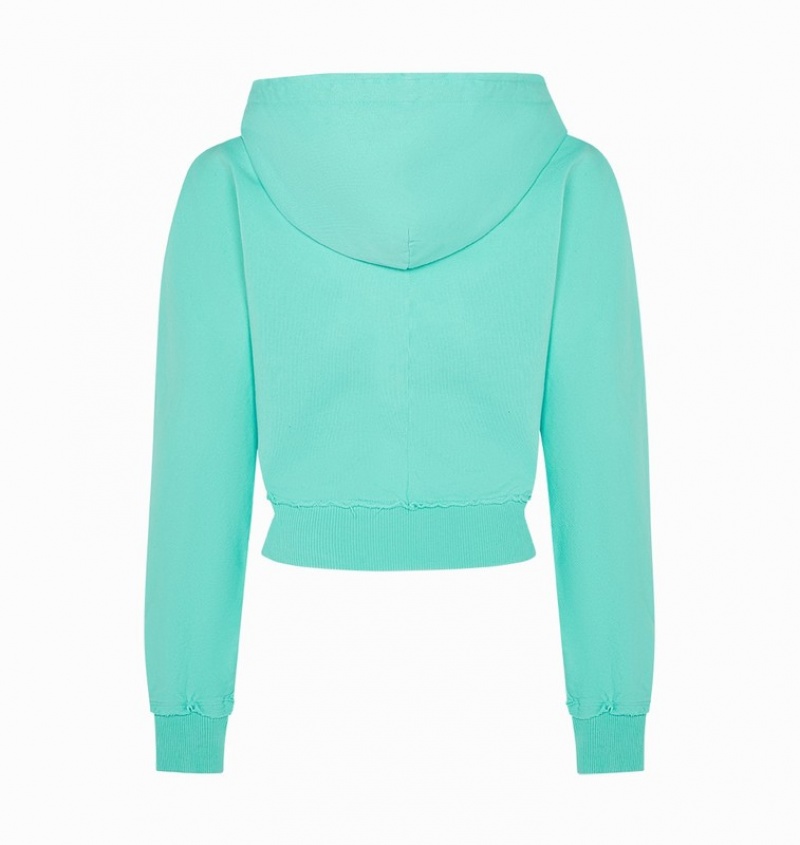 Women's Trapstar Irongate Cropped Hoodie Turquoise | USA-659721