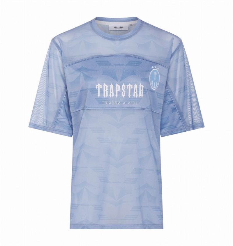 Women\'s Trapstar Irongate Mesh Football Jersey Blue | USA-542198