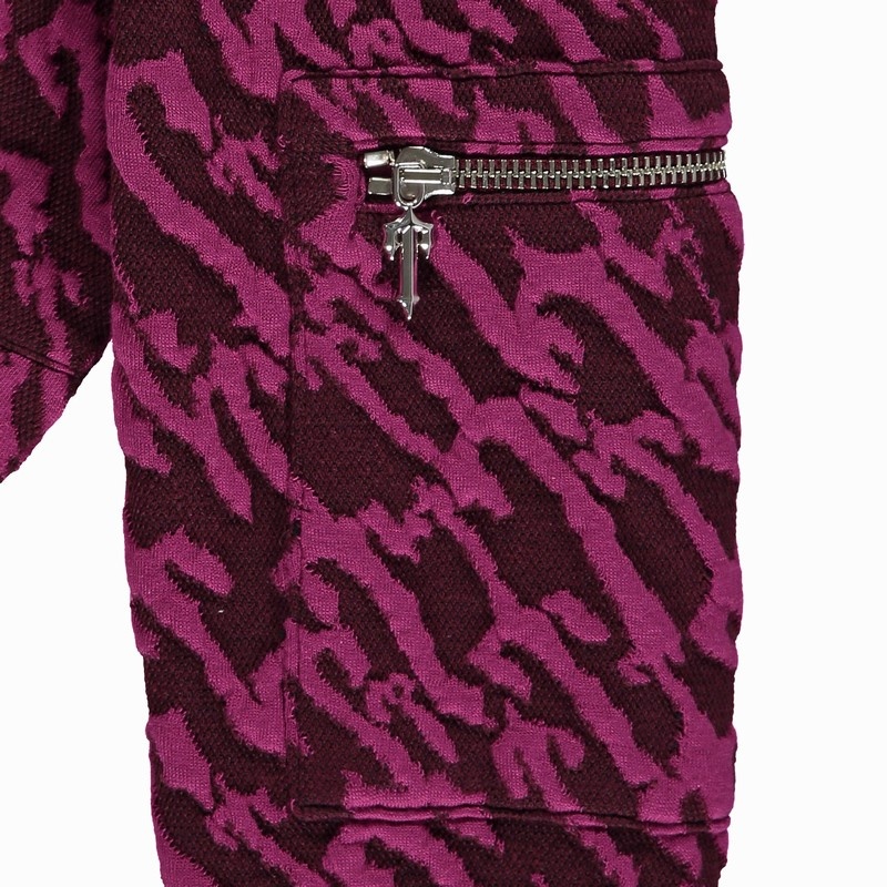 Women's Trapstar Jacquard Fitted Zip Hoodie Burgundy Pink | USA-963752