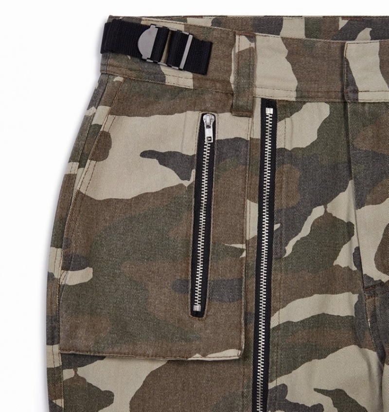 Women's Trapstar Pleated Cargo Pants Camo | USA-803215