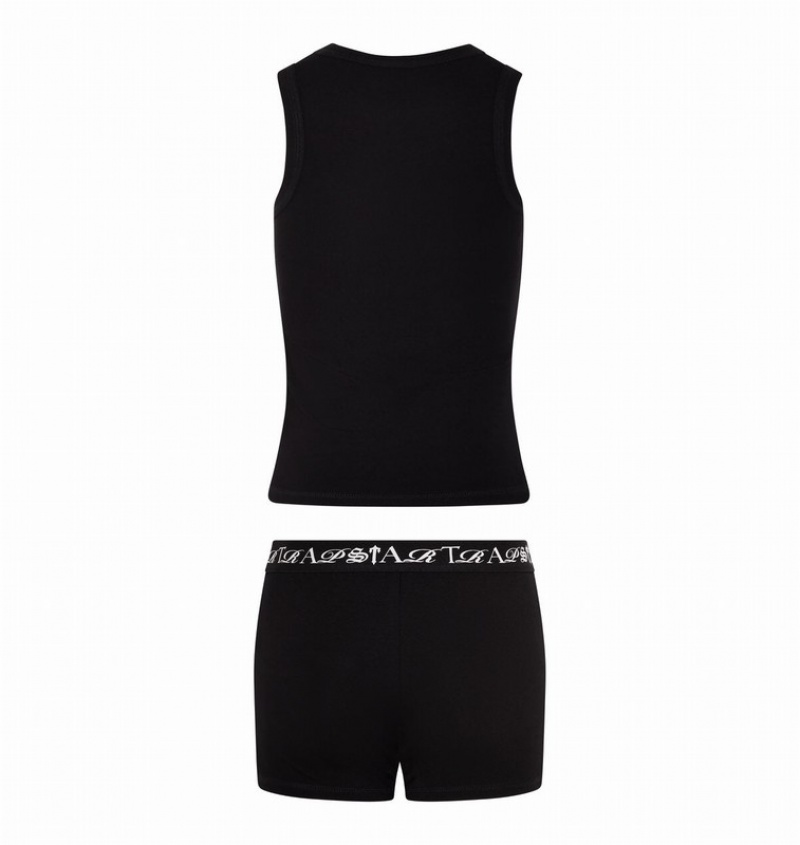 Women's Trapstar Script Racer Vest Black | USA-842367