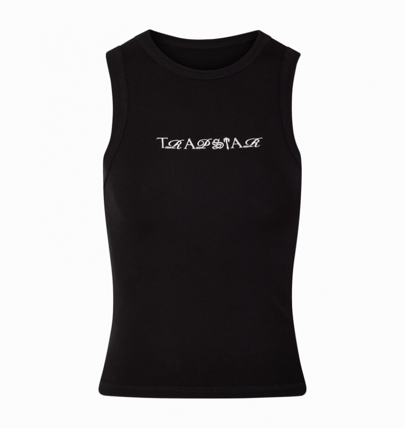 Women\'s Trapstar Script Racer Vest Black | USA-842367