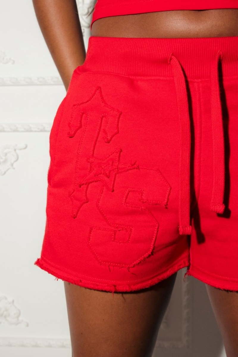 Women's Trapstar TS-Star Shorts Red | USA-683419