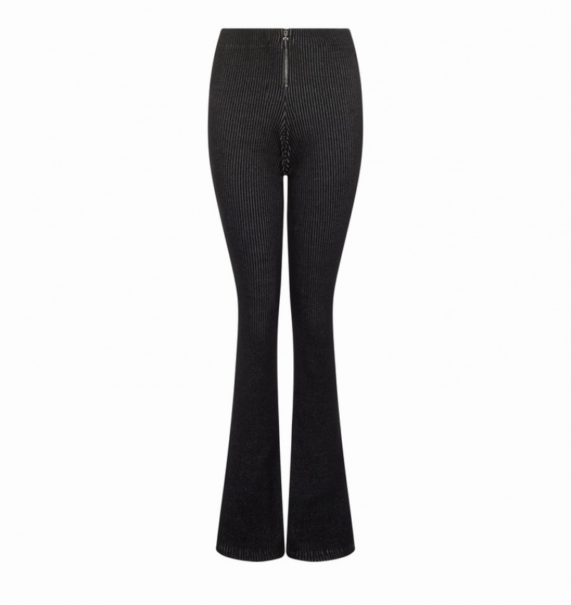 Women's Trapstar Two Tone Rib Fitted Trousers Black / White | USA-812970